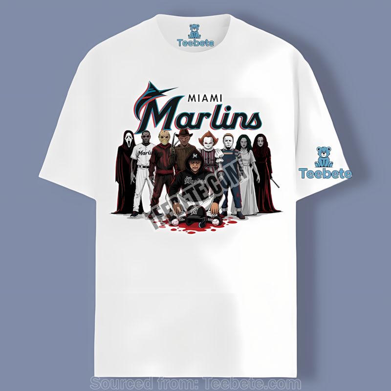 Miami Marlins Horror Movie Characters Halloween Shirt