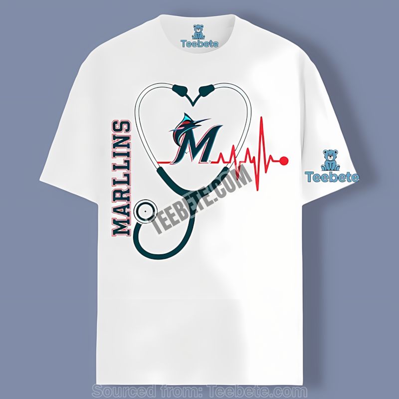 Miami Marlins Nurse Heartbeat Vintage Graphic Shirt