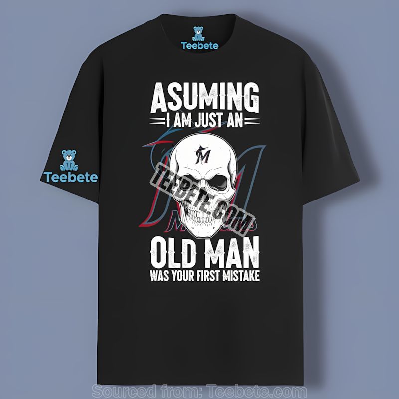 Miami Marlins Skull Bandana Graphic Cotton Shirt