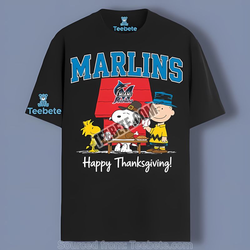 Miami Marlins Snoopy Thanksgiving Trendy Shirt