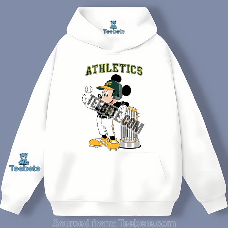 Mickey Baseball Bat Cartoon Oakland Athletics Regular Hoodie Mickey Baseball Bat Cartoon Oakland Athletics Regular Hoodie