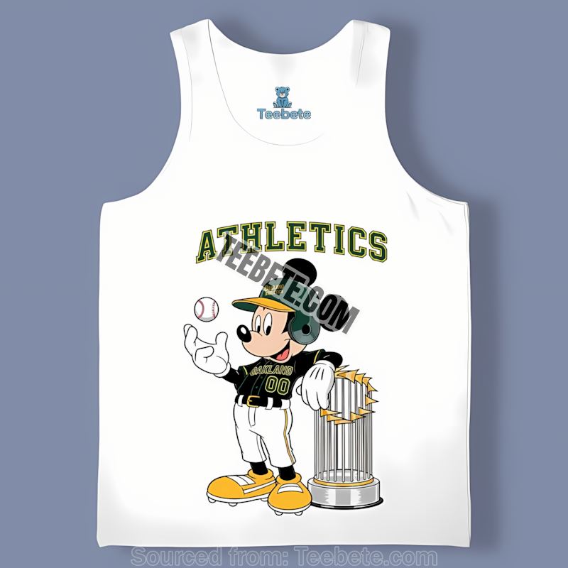 Mickey Baseball Bat Cartoon Oakland Athletics Regular Tanktop Mickey Baseball Bat Cartoon Oakland Athletics Regular Tanktop