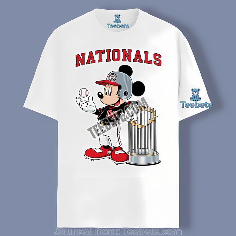 Mickey Baseball Bat Cartoon Washington Nationals Trendy Shirt