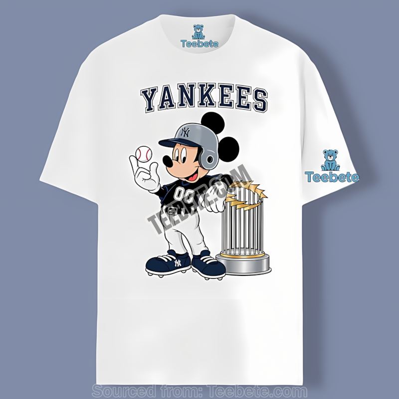 Mickey Baseball Bat New York Yankees Cartoon Regular Shirt Cute