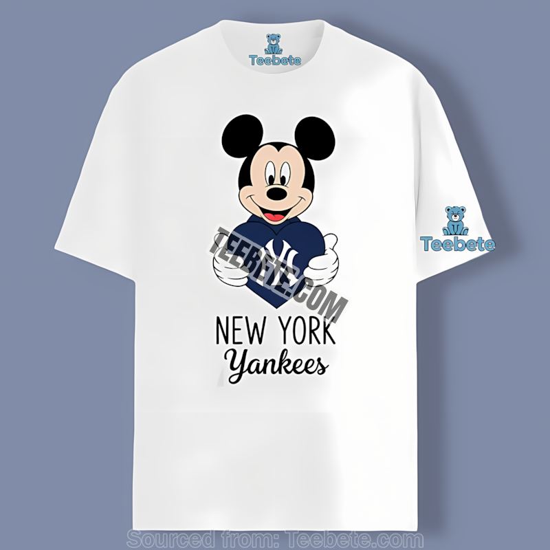 Mickey Heart New York Yankees Vintage Shirt Love Baseball Fans