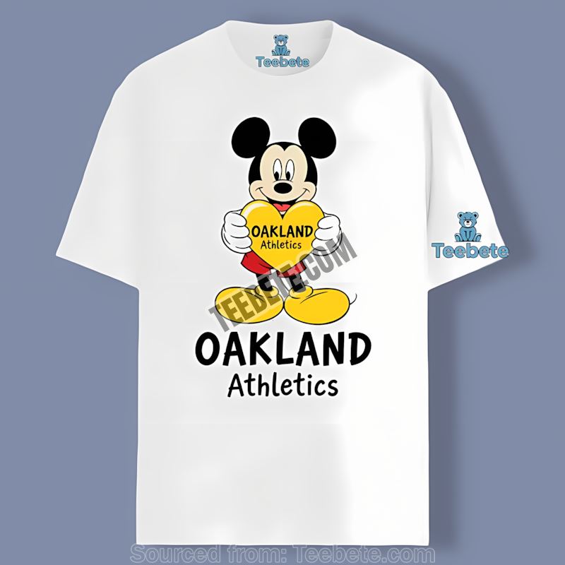 Mickey Heart Oakland Athletics Retro Shirt