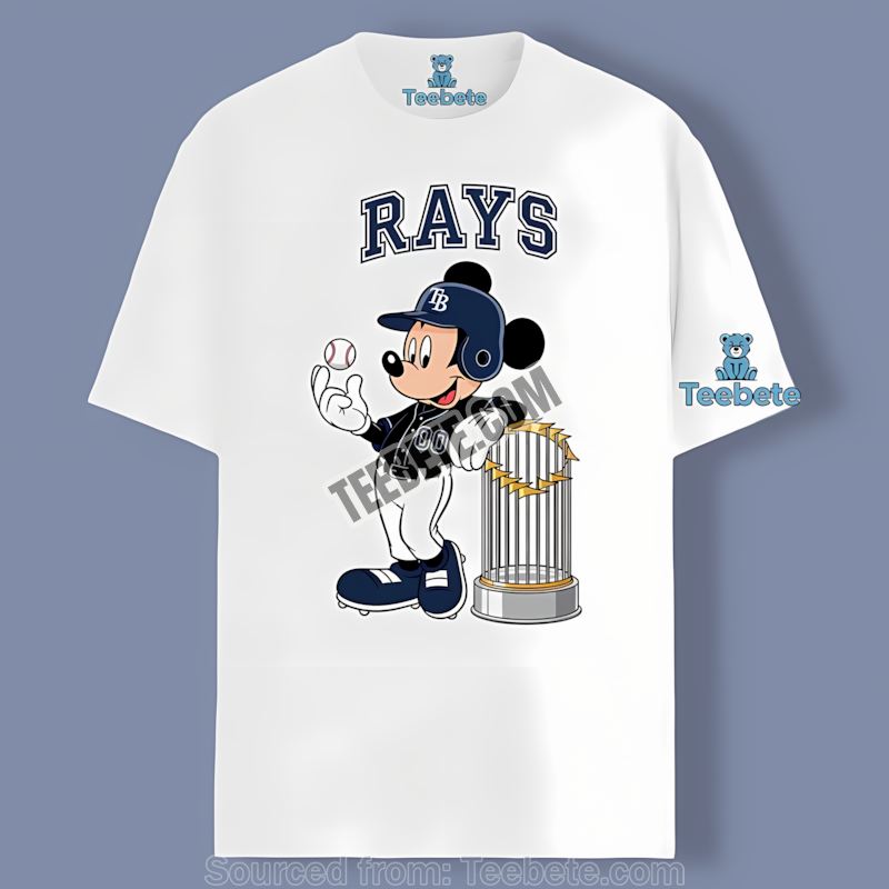 Mickey Hits Big For Tampa Bay Rays Cartoon Cotton Shirt