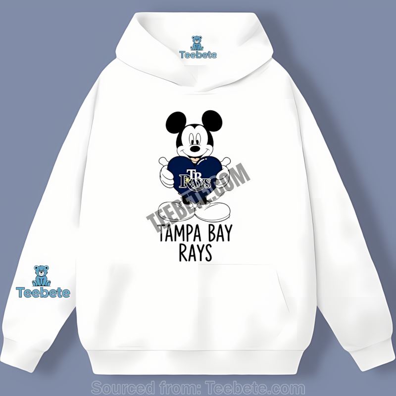 Mickey Shows Heart For Tampa Bay Rays Color Hoodie Mickey Shows Heart For Tampa Bay Rays Color Hoodie
