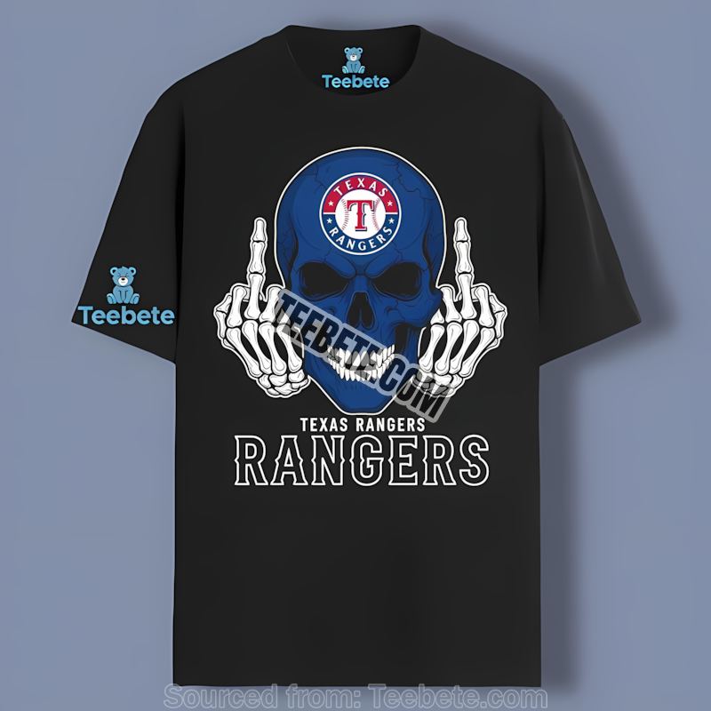 Middle Finger Skull Raised For The Texas Rangers Rebels Shirt