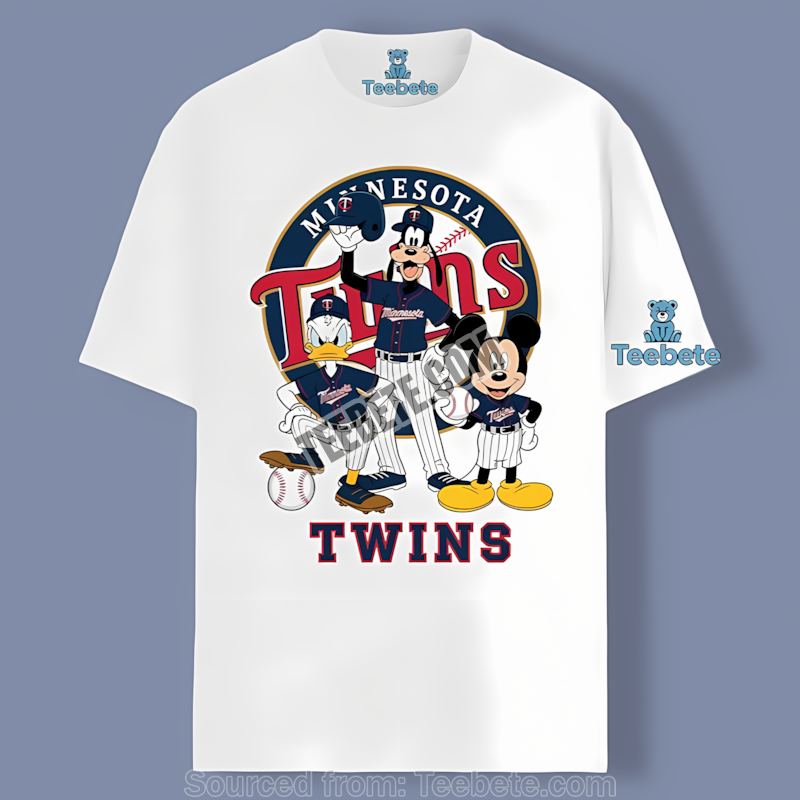 Minnesota Twins Disney Mickey Donald Goofy Cotton Shirt