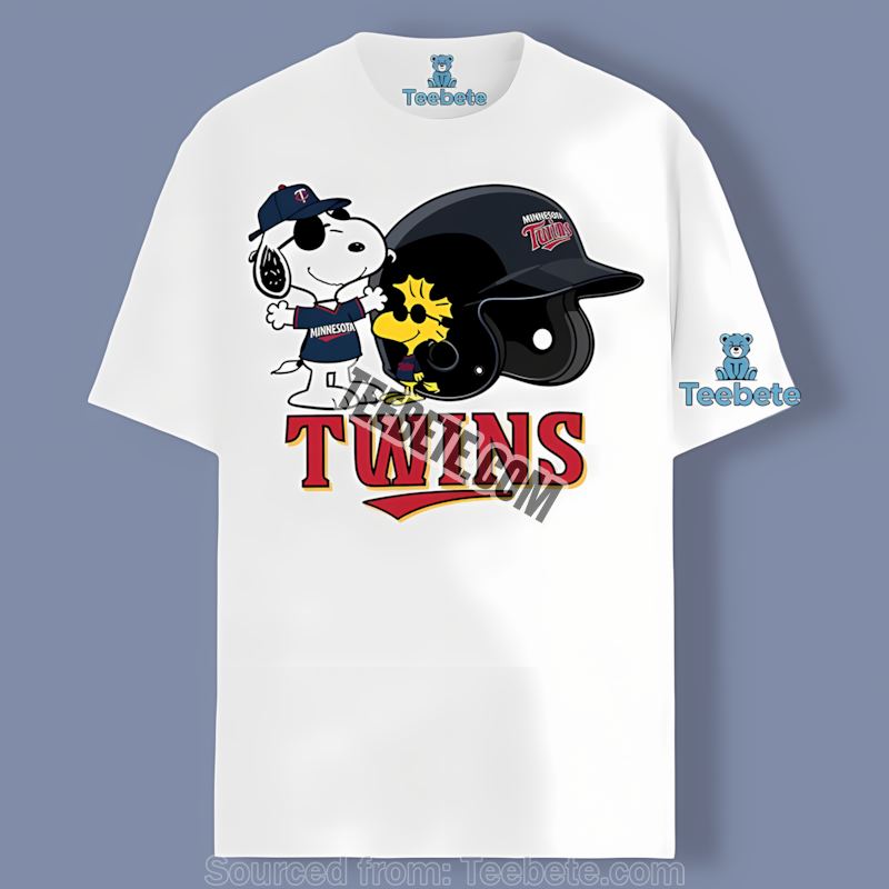 Minnesota Twins Helmet Vs Snoopy Woodstock Retro Shirt