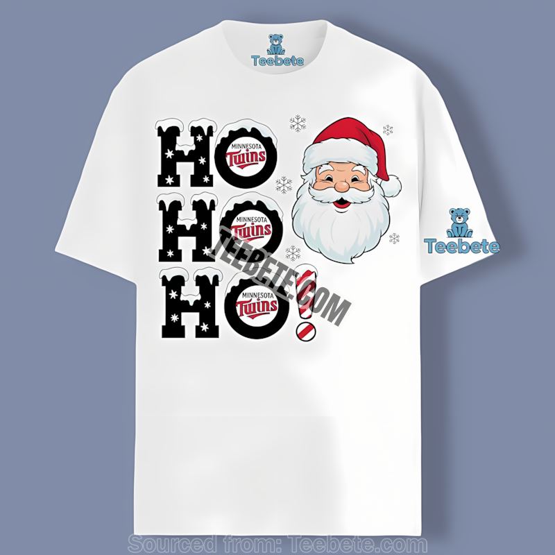 Minnesota Twins Ho Ho Ho Santa Christmas Cotton Shirt
