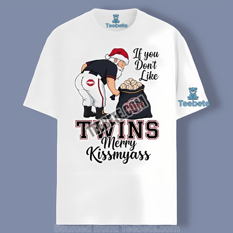 Minnesota Twins Merry Kissmyass Santa Funny Shirt For Adults
