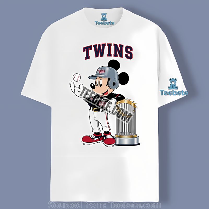 Minnesota Twins Mickey Baseball Bat Cartoon Shirt For Adults