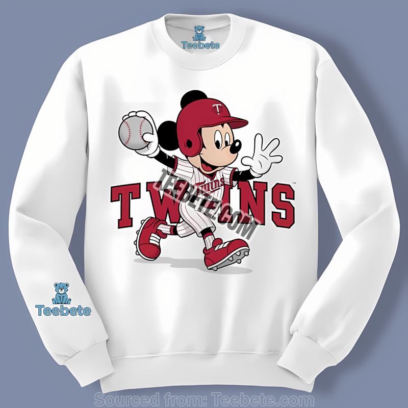 Minnesota Twins Mickey Quarterback Baseball Long Sleeve For Adults Minnesota Twins Mickey Quarterback Baseball Long Sleeve For Adults