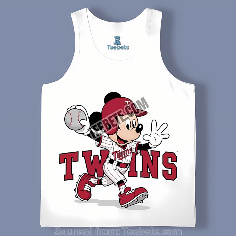 Minnesota Twins Mickey Quarterback Baseball Tanktop For Adults Minnesota Twins Mickey Quarterback Baseball Tanktop For Adults