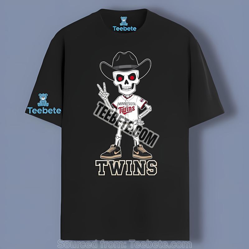 Minnesota Twins Skeleton Cowboy Shirt For Adults