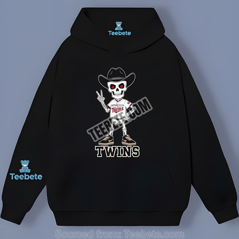 Minnesota Twins Skeleton Cowboy Hoodie For Adults Minnesota Twins Skeleton Cowboy Hoodie For Adults
