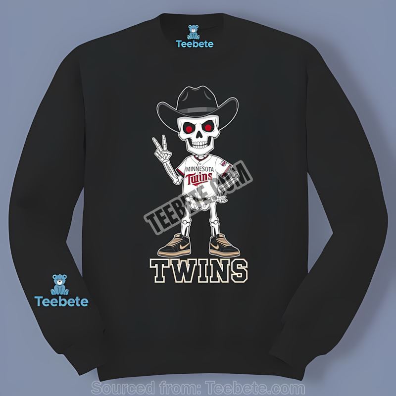 Minnesota Twins Skeleton Cowboy Long Sleeve For Adults Minnesota Twins Skeleton Cowboy Long Sleeve For Adults