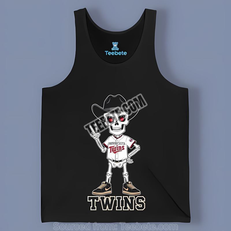 Minnesota Twins Skeleton Cowboy Tanktop For Adults Minnesota Twins Skeleton Cowboy Tanktop For Adults