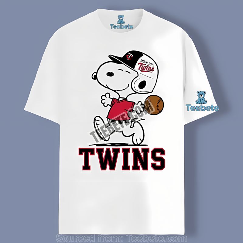 Minnesota Twins Snoopy Baseball Running Retro Shirt