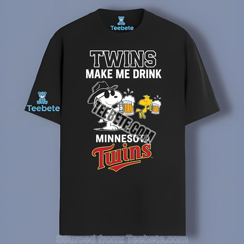 Minnesota Twins Snoopy Make Me Drink Vintage Shirt