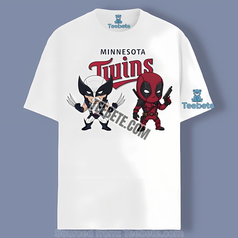 Minnesota Twins Wolverine Deadpool Superhero Graphic Shirt