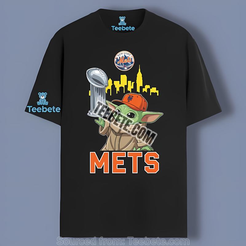 New York Mets Baby Yoda Holding World Series Trophy Vintage Shirt