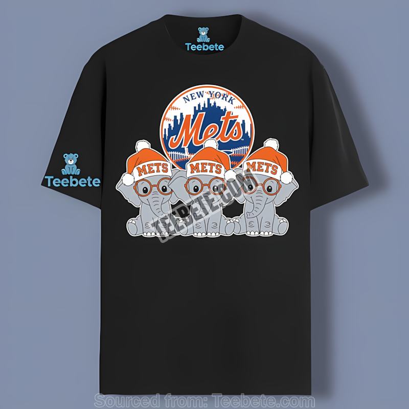 New York Mets Christmas Elephants Adults Shirt