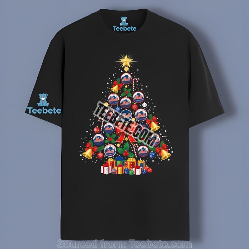 New York Mets Christmas Tree Logo Retro Shirt