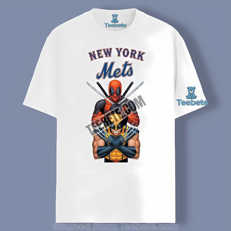New York Mets Deadpool Wolverine Crossover Cotton Shirt