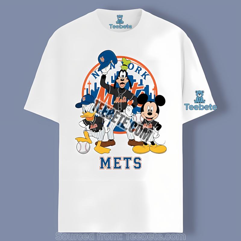 New York Mets Disney Characters Mickey Donald Goofy Retro Shirt