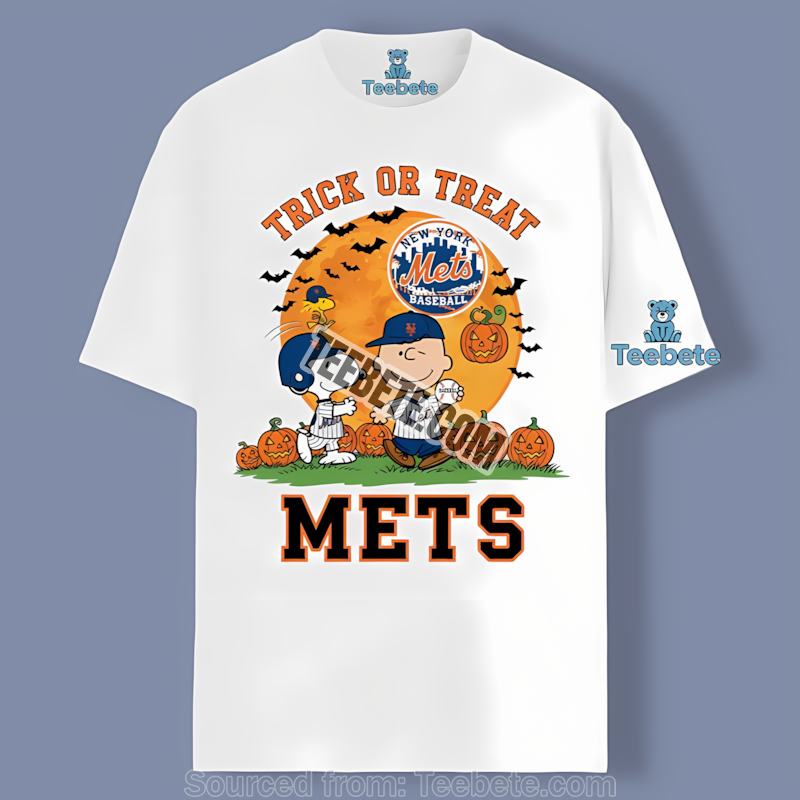 New York Mets Halloween Trick Or Treat Snoopy Shirt