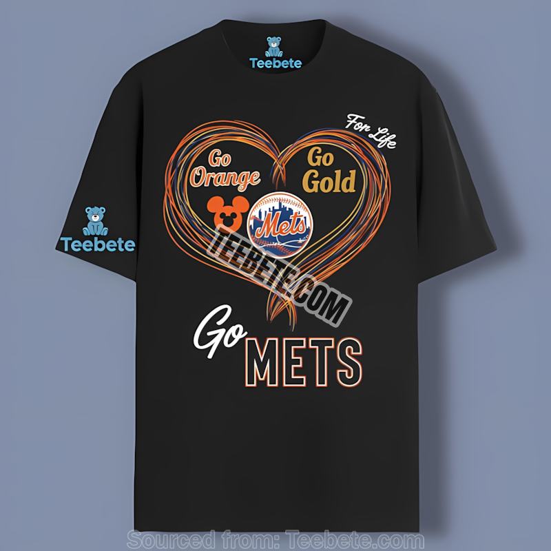 New York Mets Heart Go Orange Go Gold Trendy Shirt