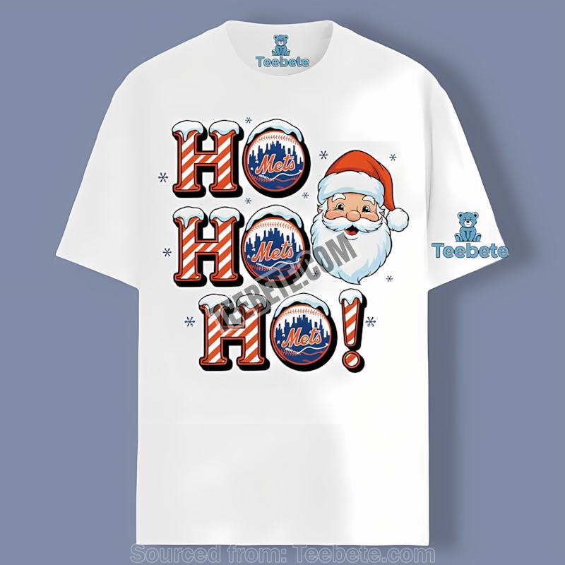 New York Mets Ho Ho Ho Santa Christmas Retro Shirt