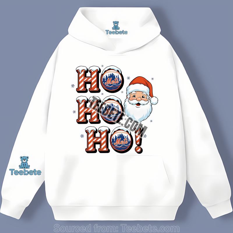 New York Mets Ho Ho Ho Santa Christmas Retro Hoodie New York Mets Ho Ho Ho Santa Christmas Retro Hoodie