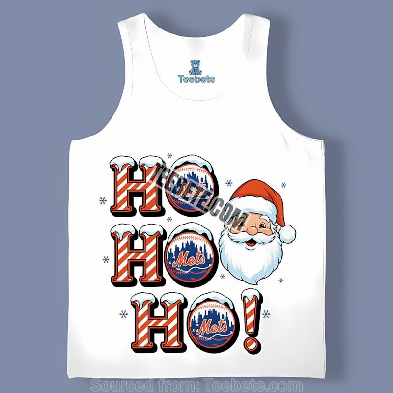 New York Mets Ho Ho Ho Santa Christmas Retro Tanktop New York Mets Ho Ho Ho Santa Christmas Retro Tanktop