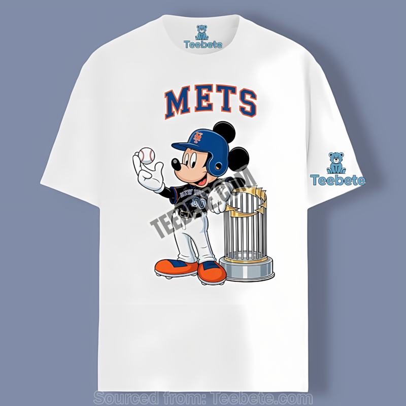 New York Mets Mickey Baseball Bat Cartoon Adults Shirt