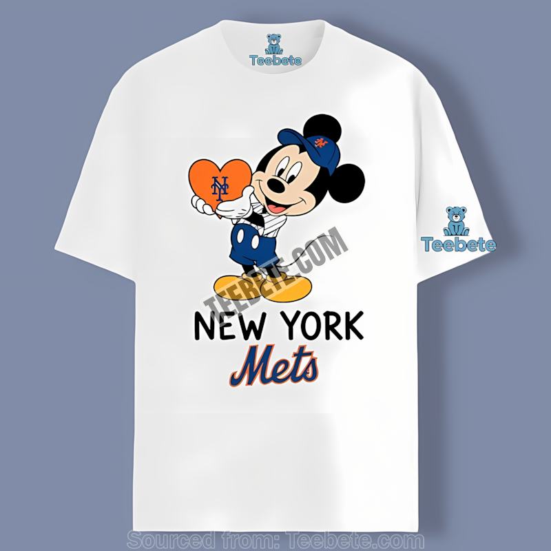 New York Mets Mickey Heart Adults Shirt