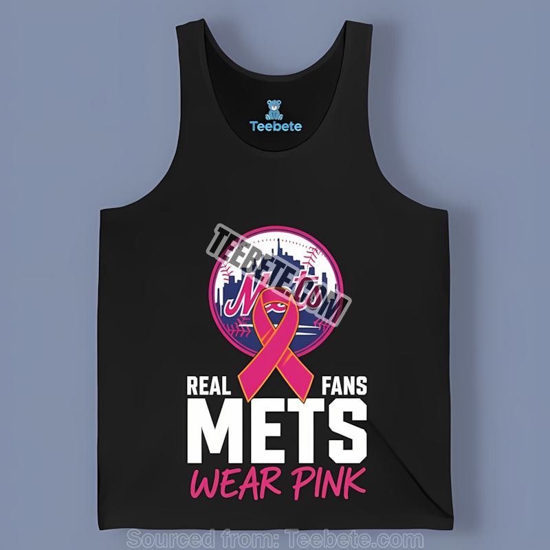 New York Mets Real Fans Wear Pink Unisex Tanktop New York Mets Real Fans Wear Pink Unisex Tanktop