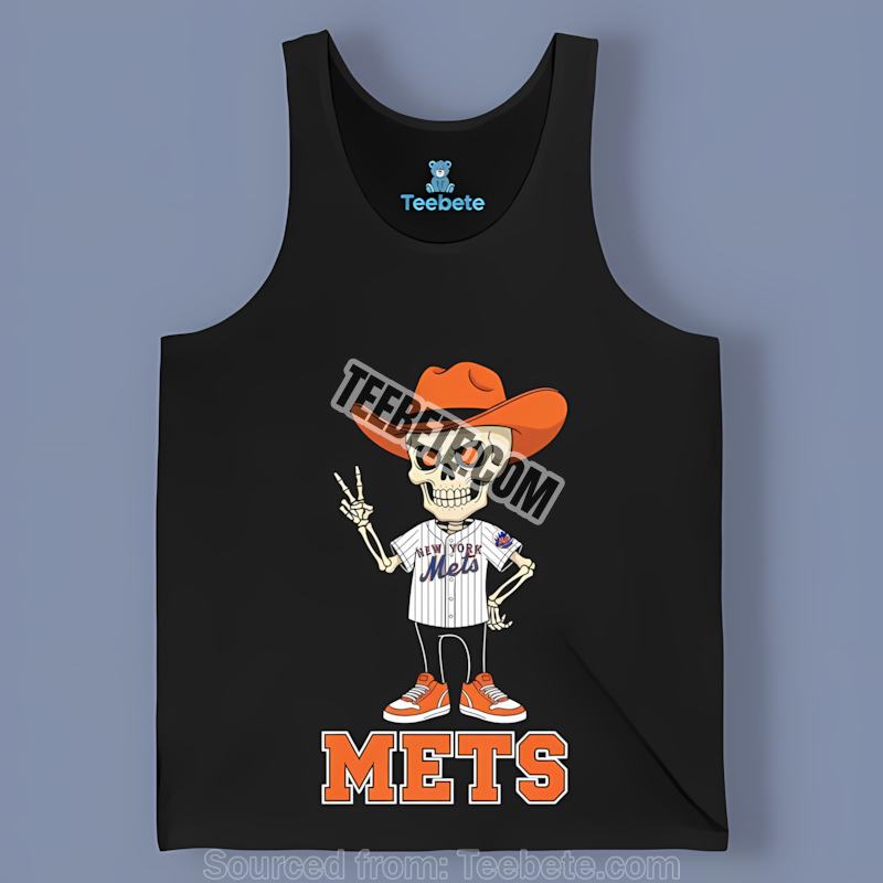 New York Mets Skeleton Cowboy Unisex Tanktop New York Mets Skeleton Cowboy Unisex Tanktop