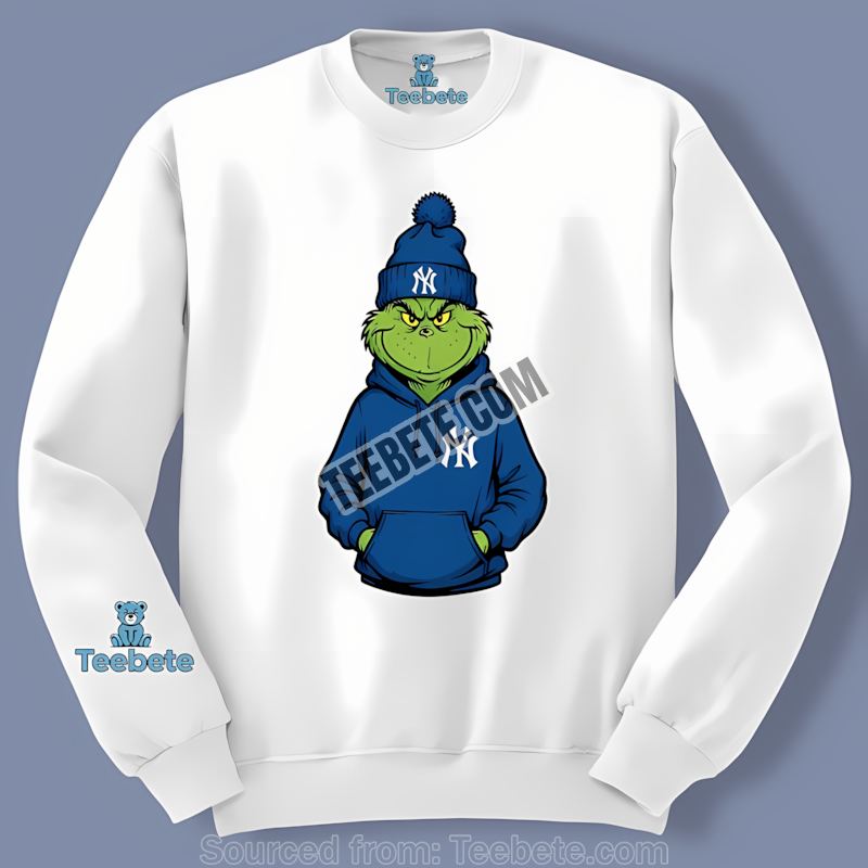New York Yankees Grinch Hoodie Adults Long Sleeve With Christmas Style New York Yankees Grinch Hoodie Adults Long Sleeve With Christmas Style