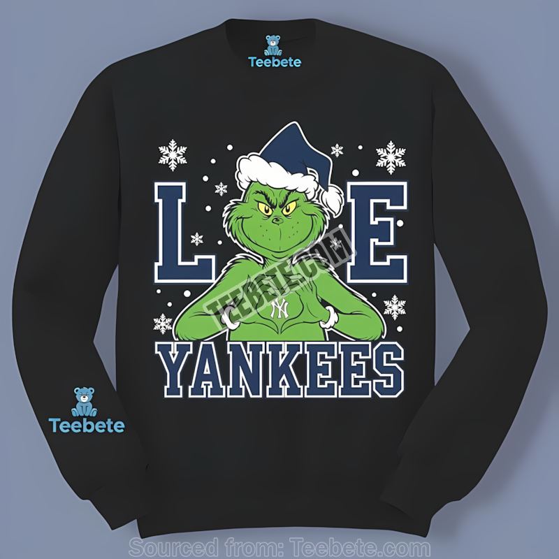 New York Yankees Grinch Love Christmas Sports Long Sleeve For Fans New York Yankees Grinch Love Christmas Sports Long Sleeve For Fans