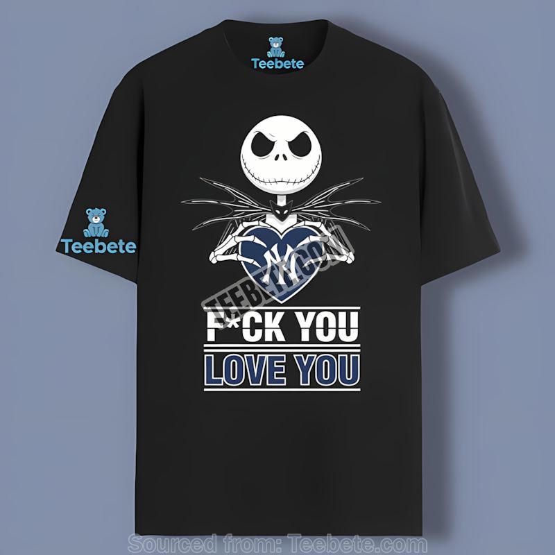 New York Yankees Jack Skellington Heart Retro Shirt Vintage Look