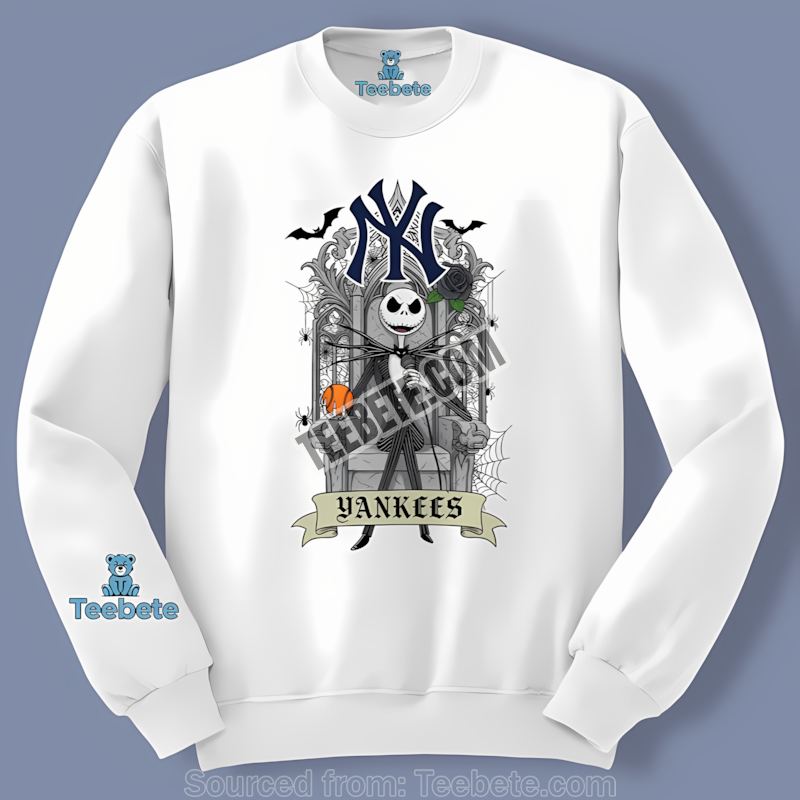 New York Yankees Jack Skellington Throne Vintage Long Sleeve Classic New York Yankees Jack Skellington Throne Vintage Long Sleeve Classic
