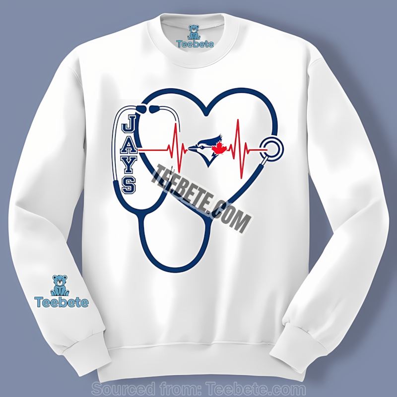 Nurse Heartbeat Toronto Blue Jays Adults Long Sleeve Nurse Heartbeat Toronto Blue Jays Adults Long Sleeve