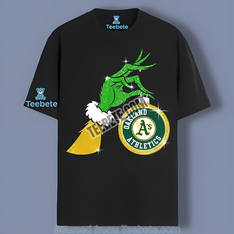 Oakland Athletics Grinch Hand Holding Ornament Classic Shirt
