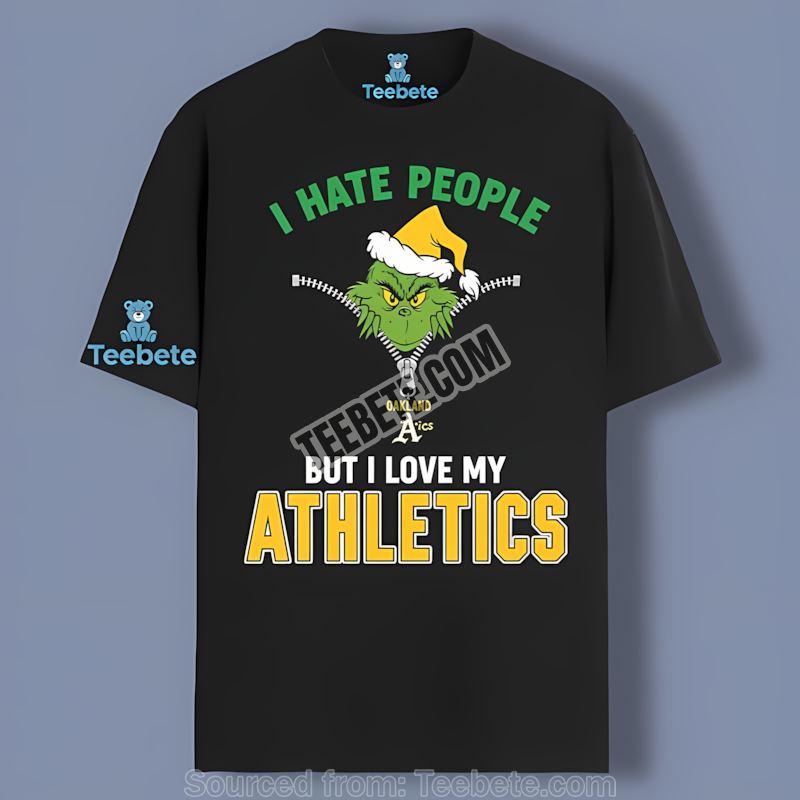 Oakland Athletics Grinch I Hate People Love Retro Shirt