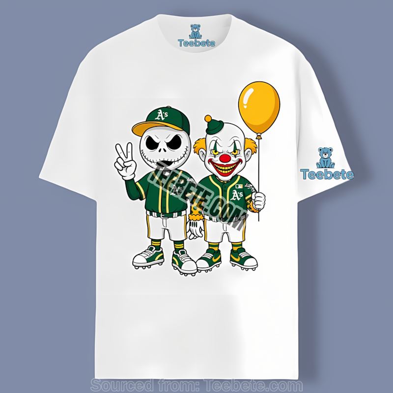 Oakland Athletics Halloween Jack Skellington Pennywise Shirt