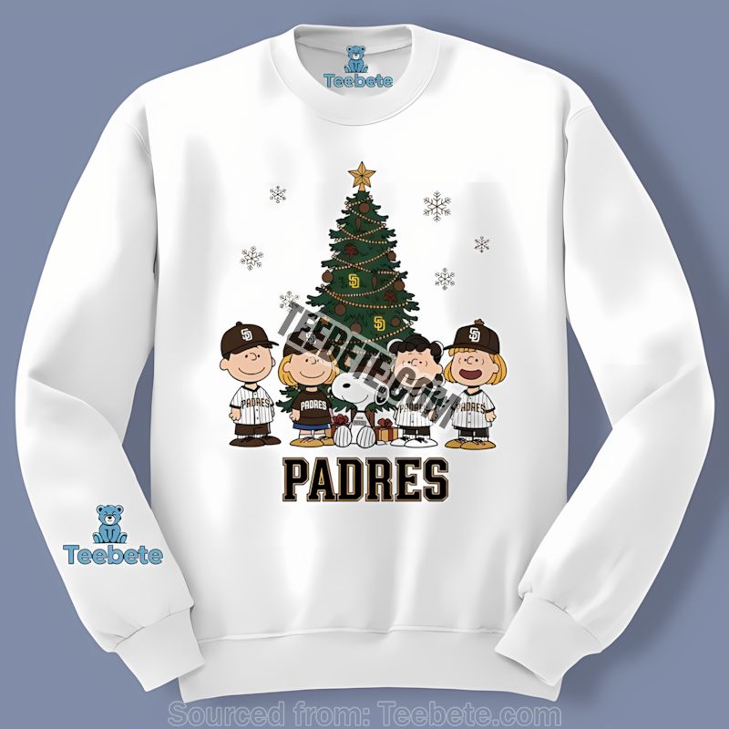 Official San Diego Padres Peanuts Christmas Classic Long Sleeve Official San Diego Padres Peanuts Christmas Classic Long Sleeve